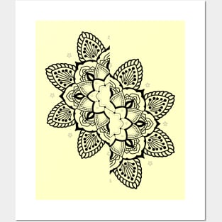 Split flower mandala Posters and Art